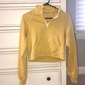 Brandy Melville cropped yellow zip up